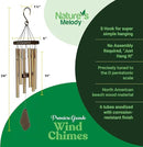 Nature’s Melody Premiere Grande Tunes Wind Chimes – Outdoor Windchime with 6 Tubes Tuned to E Pentatonic Scale, Rustproof Aluminum, Beech Wood & S Hook Hanger for Sympathy, Memorial Gift or Zen Garden by CozyNest Decor