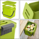 LALASTAR 1.8 Gallon Hanging Trash Can, Green, Plastic, Compost Bin Indoor Kitchen Sealed, Small Trash Can with Lid, Mountable by GreenHaven Gardens
