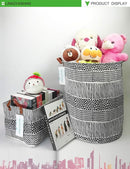 LANGYASHAN Rectangular Storage Bin Collapse Canvas Fabric Cartoon Storage Basket with Handles for Organizing Home Kitchen Boys and Girls Toys Office Closet Shelf Baskets (Rec Black line) by TinyTreasures Baby Boutique