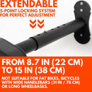 Bike Wall Mount - Horizontal Wall Hanger, Adjustable Design for Road, Mountain and Hybrid Bikes up to 48.5 lbs - Space-Saving Bike Rack for Garage or Apartment - Sturdy Indoor Bicycle Storage by GreenHaven Gardens