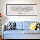LuZhiQiang Be Anxious for Nothing Wall Decor 32"×12" Philippians 4:6-7 Bible Verse Sign Large Christian Scripture Wood Framed Hanging Decor (Black) by CozyNest Decor