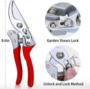 Kynup 2Packs Pruning Shears for Gardening, Garden Shears Scissors Heavy Duty, Bypass Pruner Hand Shears, Tree Trimmers Secateurs, Garden Clippers for Plants, Hedge Shears, Garden Tools (Red) by GreenHaven Gardens