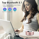 XLEADER Mini Bluetooth Speaker (Travel Case Provided) HD Sound&Rich Bass, Touch Design, 12-15H Playtime, Support Aux Input, Micro SD, Mic, for iPhone Laptop Shower Office, Ideal Gifts, Pink Rose Gold by TinyTreasures Baby Boutique