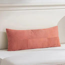 Fancy Homi Set of 2 Coral Boho Long Lumbar Body Decorative Throw Pillow Cover 14x36 Inch for Bed Couch Bedroom Bench, Soft Patchwork Corduroy Textured Pillow Case, Rustic Farmhouse Room Décor by CozyNest Decor