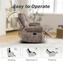 EBELLO Manual Recliner Loveseat Sofa, 2 Seater Reclining Couch Chair with Center Console, Hidden Storage and Cup Holders, Vintage Rivet Mid-Century Design for Living Room, Meeting Room, Brown by CozyNest Decor