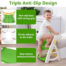 Potty Training Seat: 2 in 1 Design Potty Seat for Toilet & Nursery Step Stool for Sink Potty Training Toilet with Height Adjustable Ladder for Kids of All Ages (YGreen) by TinyTreasures Baby Boutique