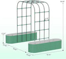 Galvanized Raised Garden Bed with 96" Tall Vertical Arch Trellis – Expandable Rust-Resistant Planter Box for Outdoor Plants, Flowers, Herbs & Vines – Includes Plant Clips, Drainage Netting,Green by GreenHaven Gardens
