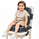 HOMEAL Booster Seat for Kitchen Chair - Toddler Booster Seat for Dining Table - Dining Seat with Adjustable Straps - Non-Slip Base & Breathable Fabric - Dark Gray by TinyTreasures Baby Boutique