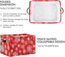 Christmas White Snowflakes on Red Storage Basket Cube Storage Bins Organizer Bag Collapsible Closet Shelf Baskets with handle for Baby Cloth Pet Toy Book 14.2×10.2×8.3 IN by TinyTreasures Baby Boutique