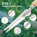 Berry&Bird Garden Hand Weeding Trowel, Stainless Steel Weeder Tool for Gardening with Wooden Handle, Multifunctional Manual Weed Puller & Digging Knife for Planting Transplanting Cutting Measuring by GreenHaven Gardens