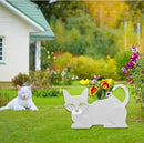 White Cat Planter Plant Pots,Cute Garden Cat Flower Planter,Cat Planters Birthday Gifts for Women,Office,Indoor/Outdoor Decor（12.5 * 5.6 * 7.8in） by GreenHaven Gardens