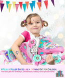 4-Pejiijar Rainbow Unicorn Kids Roller Skates for Girls Toddler Ages 2-4 5-8 8-12,Adjustable Roller Shoes with Luminous Wheels for Birthday Xmas Gifts by TinyTreasures Baby Boutique