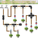 Upgraded 1/4" Drip Irrigation Tee Fittings：24 Pieces Leak Free Lock Barbed 3 Way Tee Connectors for 1/4 Inch Irrigation Tubing Quick Connect Parts for Garden Landscape System