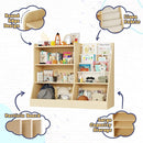 39" Large Kids Wooden Bookshelf and Toy Storage Organizer, Baby Bookcase with Sling Book Rack, Children Toddler Wooden Book Shelf for kids rooms, Playroom, Classroom, Nursery, School (Natural) by TinyTreasures Baby Boutique