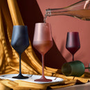 Frosted Colored Crystal Wine Glass | Set of 4