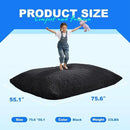 Hobestluk 3 in 1 Bean Bag Chair Giant Bean Bag Chairs for Adults with Chevron Plush Fur Cover Convertible Bean Bag Floor Cushion with Machine Washable Cover for Living Room (Chevron Plush Black) by CozyNest Decor