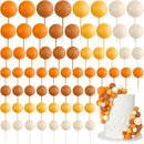 75 Pieces Cake Balls Topper Decorations Foam Cupcake Topper Mini Balloon Cake Topper Balls Cake Picks for Cake Deco Birthday Party Wedding（Orange Khaki Series） by TinyTreasures Baby Boutique