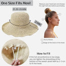 Womens Straw Beach Sun Hats, Foldable Packable Floppy Handmade Crochet Hats for Women,Large Summer Vacation Wide Brim Hat by GreenHaven Gardens