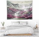 Japanese Tapestry, Red Plum Blossom Mountain Tapestry, Asian Japanese Wall Tapestry, Nature Landscape Tapestries for Bedroom Living Room Decor 80"x60" by CozyNest Decor