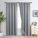 XWZO Blackout Curtains 84 Inches Long with Tiebacks- Rod Pocket Full Light Blocking & Energy Efficiency Extra Wide Window Draperies with Black Liner for Bedroom, Grey, W60 x L84, Set of 2 by TinyTreasures Baby Boutique