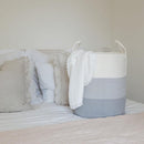 OrganiHaus Gray Nursery Laundry Basket 15x18 | Farmhouse Hamper Basket | Extra Large Storage Basket | Blanket Basket for Living Room | Baby Laundry Hamper | Toy Basket for Kids | Soft Pillow Basket by TinyTreasures Baby Boutique