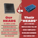 BBQ-AID 2-Pack Wire Grill Brush Replacement Heads, Grill Cleaning Bristle Brush - Screwdriver Included, for 2024 Model Grill Brush and Scraper. No Scratch Cleaning for Any Grill: Char Broil & Ceramic by GreenHaven Gardens