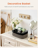 KALLAX Small Woven Basket, 12 x 8 x 4.5 Inches, Storage Basket for Organizing, Cute Small Rope Shelf Closet Cube Storage Bins Baskets for Shelves, Dog Toy Gift Baskets Empty, 3 Pack Black & Brown by TinyTreasures Baby Boutique