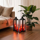Amagic Christmas Red Flameless Candles, Battery Operated Candles with Remote and Timer, Acrylic Flickering LED Candles for Thanksgiving Decor, D2.2''xH5''6" 7", Set of 9 by CozyNest Decor