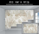 Banana Leaf Wallpaper Beige Tropical Plants Leaves Wall Mural Living Room Bedroom (Not Peel and Stick) by CozyNest Decor