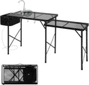 RedSwing Folding Grill Table with Sink and Double Shelf, Multifunctional Portable Grill Stand Table for Outdoor Camping Picnic BBQ, 69 x20 x31.5 Inches, Black by GreenHaven Gardens