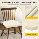 downluxe Indoor Chair Cushions for Dining Chairs, Soft and Comfortable Textured Foam Kitchen Chair Pads with Ties and Non-Slip Backing, 16" x 16" x 2", Beige, 4 Pack by CozyNest Decor