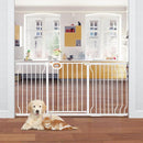 Stair Baby Gate 57-66 Inch, Extra Wide Safety Gate for Baby Pet Adjustable Dog Gates Indoor Extra Wide Gates Pressure Mounted for Toddler Pet for House Stairway Doorway White (30.5'' Tall) by TinyTreasures Baby Boutique