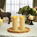 Homemory 3"x8" Outdoor Waterproof Flameless Candles, LED Candles, Battery Operated Candles with Remote and Timers, Electric Fake Plastic Pillar Candles, Dark Ivory, Set of 2 by CozyNest Decor