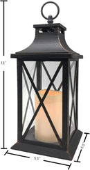 YAKii 14" Decorative Candle Lantern LED Flameless Candle Timer, Plastic LED Candle & Holder, Indoor & Outdoor Hanging Lights,Christmas Day Decoration Pack of 6 (Antique Copper Brushed) by CozyNest Decor