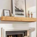 60x8x5 Fireplace Mantel - Handcrafted Rustic Solid Wood Wall Mounted Floating Shelf with Invisible Heavy Duty Wood Bracket (Natural) by CozyNest Decor