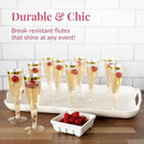 Prestee 48 Disposable Plastic Champagne Flutes with Gold Rim Glitter - Clear Toasting Glasses for Mimosa, New Year’s Eve Party, and Elegant Celebrations - Premium Quality Disposable Stemware by CozyNest Decor