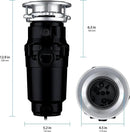 Waste Maid 10-US-WM-158-3B Garbage Disposal Anti-Jam Stainless Steel Food Waste Grinding System, 1/2 HP Standard, Black by CozyNest Decor