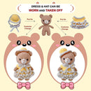 LoopMap Crochet Kit for Beginners - DIY Amigurumi Bear with Removable Dress & Accessories - Step-by-Step Video Tutorials, Extra Yarn, Crochet Tools, Handmade Gift for Kids & Adults (Bear K02, Yellow) by TinyTreasures Baby Boutique