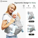 FRUITEAM Baby Carrier Newborn to Toddler - Safety-Certified Waist Stool with Hip Seat, Ergonomic 6-in-1 Baby Carrier with Head Support, Great for Travel and Outdoor Activities by TinyTreasures Baby Boutique