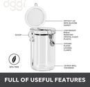 OGGI Clear Canister Airtight 61oz - Clamp Lid & Spoon - Airtight Food Storage Containers, Ideal for Kitchen & Pantry Storage of Bulk, Dry Food Including Flour, Sugar, Coffee, Rice, Tea, Spices & Herbs by CozyNest Decor