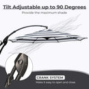 Grand patio 12FT Outdoor Round Offset Umbrella Large Patio Aluminum Cantilever Umbrella with Base for Garden Deck Poolside (Black & White, 12 FT) by GreenHaven Gardens