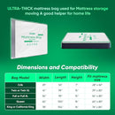 ZCHENBS® – Mattress Bags for Moving and Storage,Mattress Bag with Zippers,5 Mil Ultra-Thick Bed Bag,Waterproof,Anti-Tear,Heavy-Duty Mattress bag (Tansparent/Green, Full/Full XL-(2 Pack)) by TinyTreasures Baby Boutique