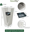 GreenShip 27" Tall Planters, Set of 2 – Black Outdoor Planter for Front Porch & Tall Plants, Weather-Resistant, with Drainage Hole & Rubber Plug (No Plants Included) (White-2pcs) by CozyNest Decor
