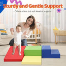 4-Piece PU Leather Baby Foam Climbing Blocks for Toddlers - Soft Play Climbing Toys for Toddlers - Foam Climbing Set for Crawling and Sliding Indoor (Red Yellow Blue) by TinyTreasures Baby Boutique