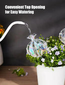 NiHome Large Plant Watering Globes 2-Pack, Iridescent Glass Cactus Self Watering Globe, Glass Waterer for Potted Plants - 4.7OZ/140 ML Capacity Automatic Irrigation System, Adorable Gardening Gift by GreenHaven Gardens
