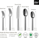 Alata Potter 65-Piece Forged Silverware Set, Service for 12 – Premium Stainless Steel Flatware Set, Modern Design with Satin Finish, Ideal for Home, Kitchen, Party, Camping by CozyNest Decor