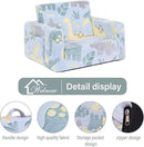 Welnow 2-in-1 Kids Sofa Chair, Glow in The Dark Convertible Toddler Chair Flip Out Children Sofa Folding Kids Play Sofa with Side Pockets & Removable Cover Armrest Chair for Girl or Boy by CozyNest Decor
