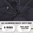 PURPLE LEAF 11 Feet Patio Umbrella Outdoor Cantilever Round Umbrella Aluminum Offset Umbrella with 360-degree Rotation for Garden Deck Pool Patio, Grey by GreenHaven Gardens