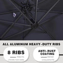 PURPLE LEAF 9' X 11.5' Patio Umbrella with Base Outdoor Cantilever Rectangle Umbrella Offset Umbrella with 360-degree Rotation for Garden Deck Pool Patio, Grey by GreenHaven Gardens