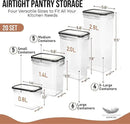 WHITE FEATHER SUPPLIES 40 PCS Airtight Food Storage Containers with Lids - BPA Free Durable Plastic Leakproof Flour Sugar Cereal Containers Storage for Pantry Organization - Dishwasher Safe by CozyNest Decor